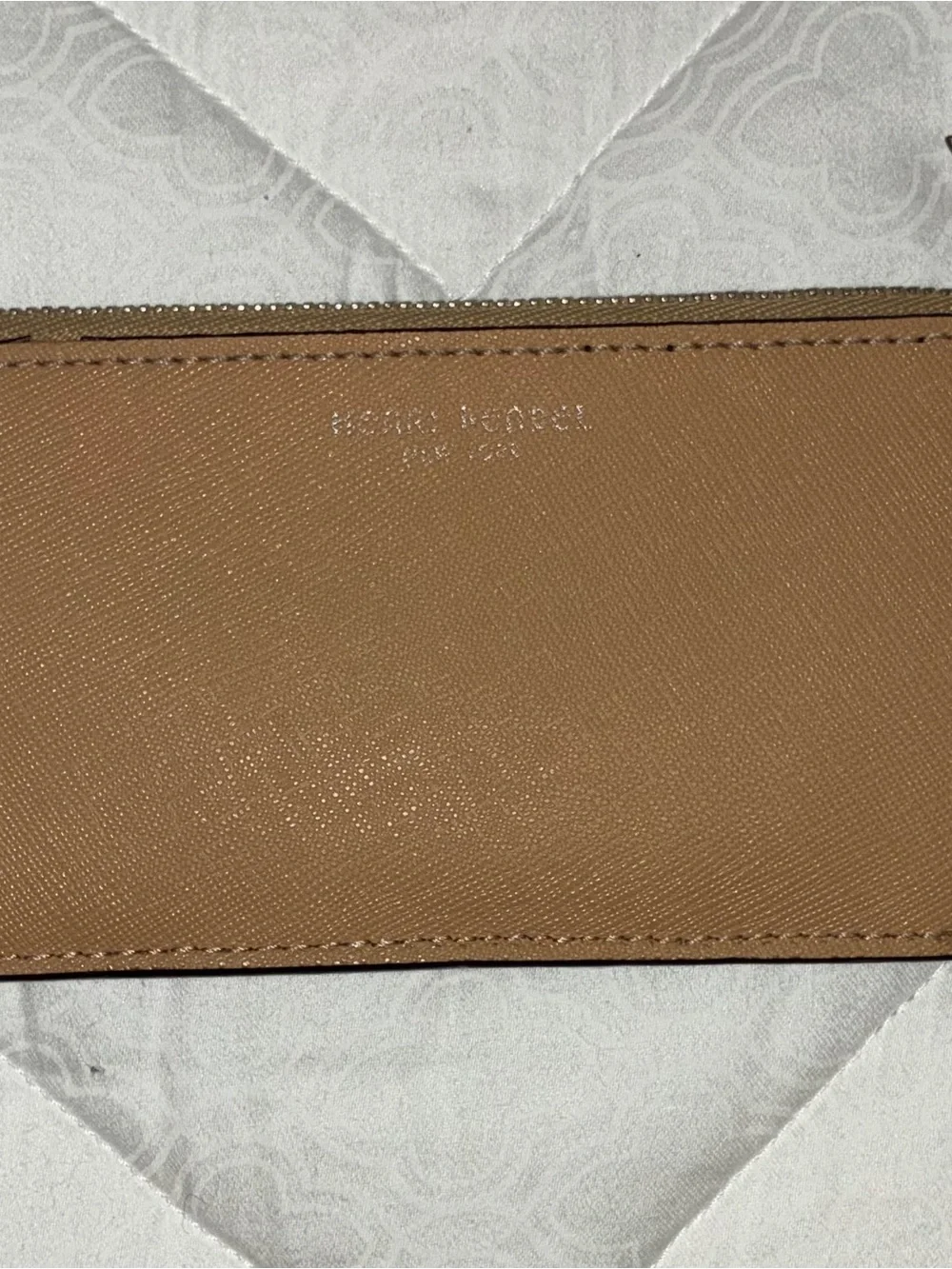 Henri Bendel New York West 57th Zip Card‎ Case Wallet Tan